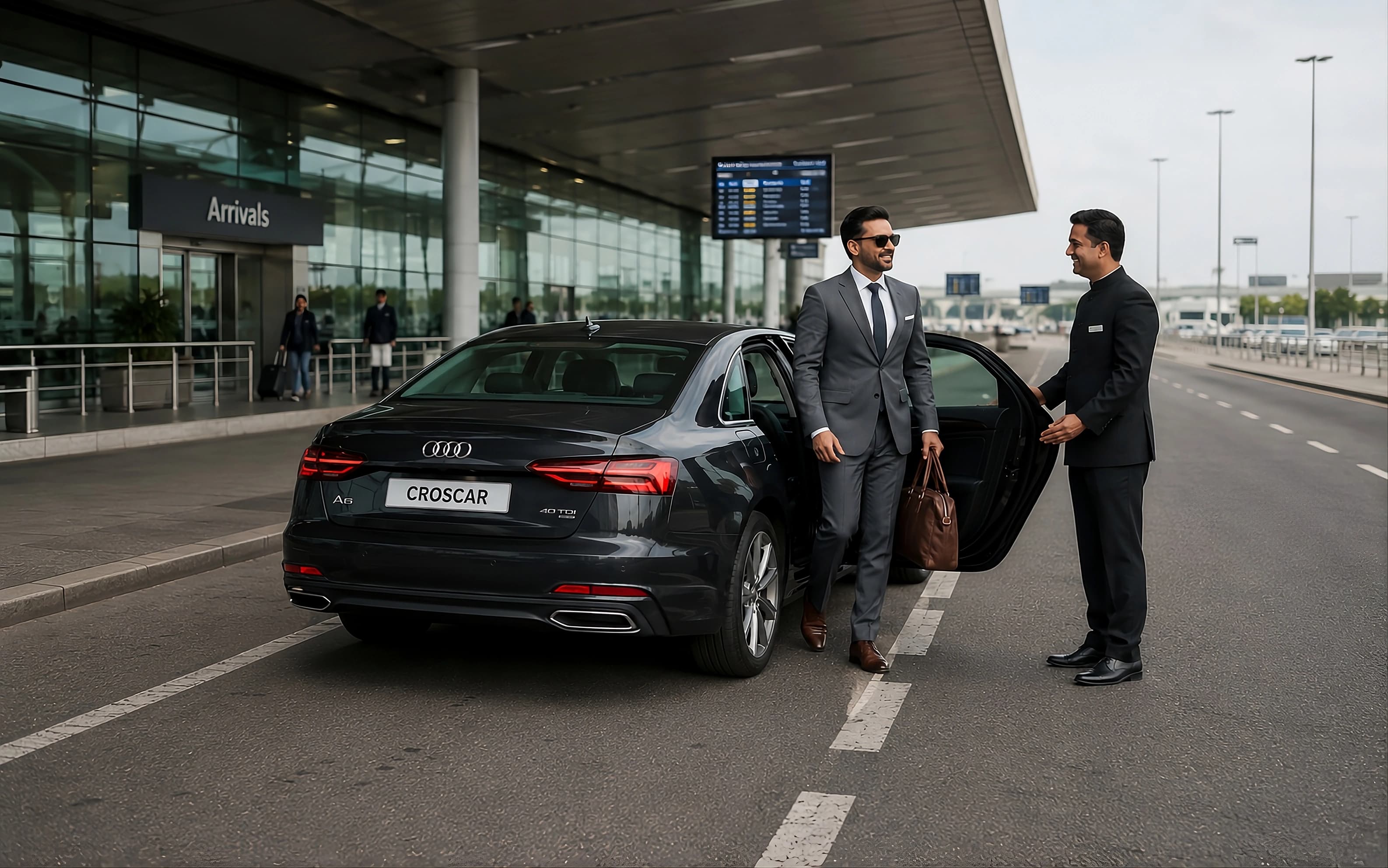 Chauffeur-driven car providing airport transfer service in India