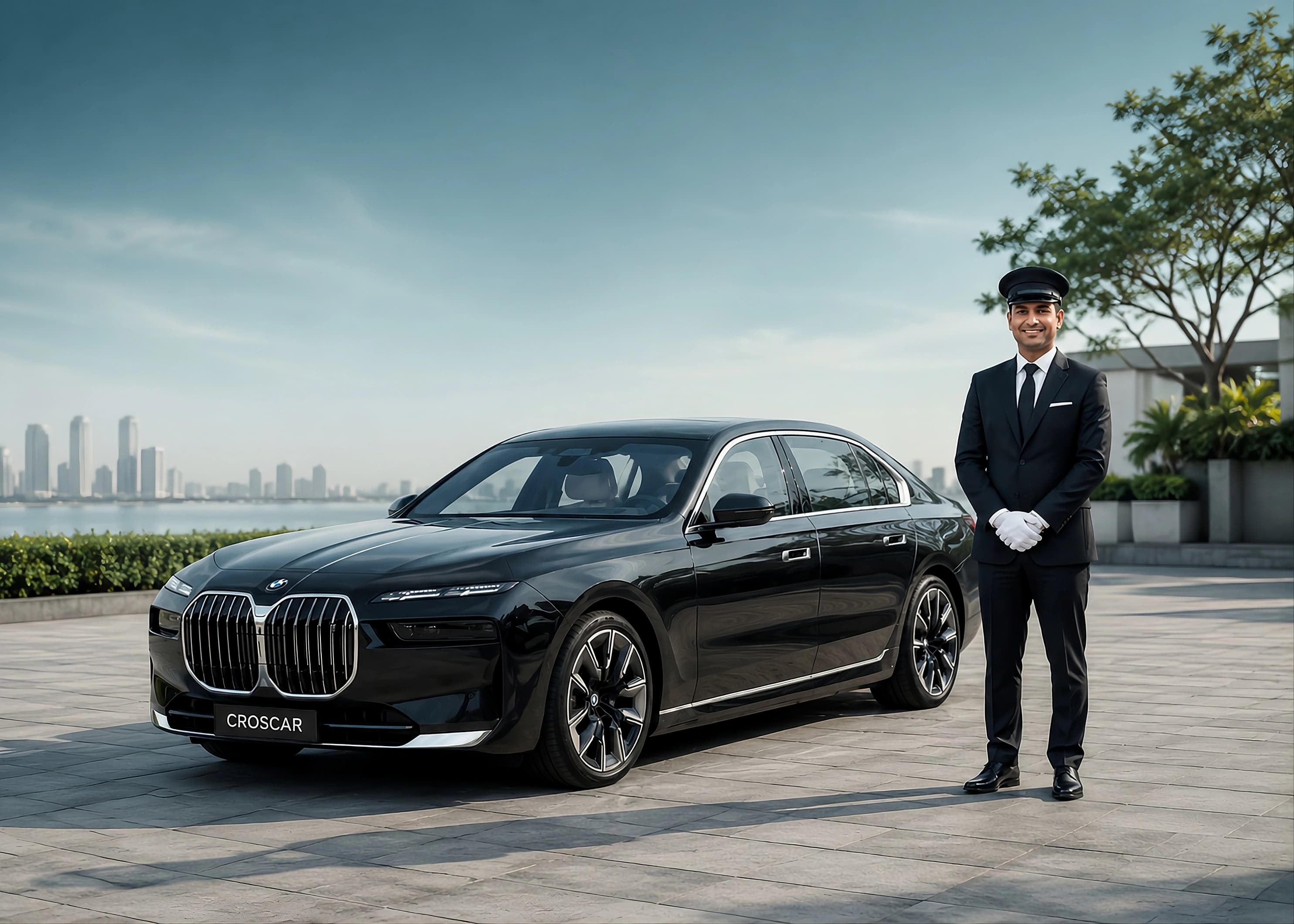 Premium chauffeur-driven car prepared for comfortable passenger travel